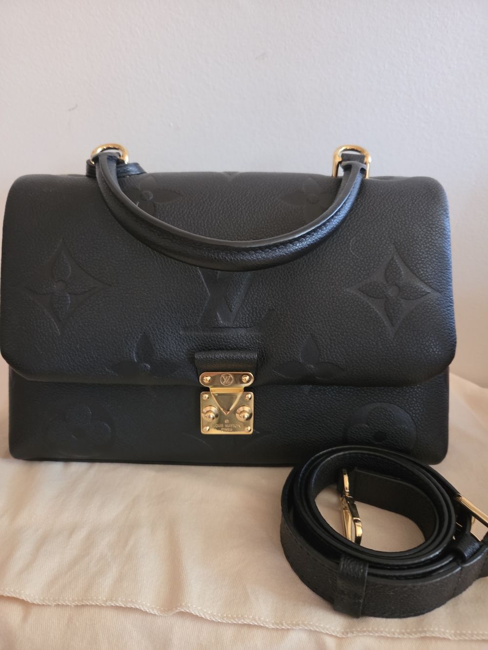 Louis Vuitton Black Leather Top-Handle Satchel